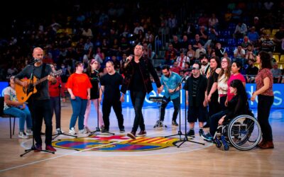 Actuació al Palau Blaugrana presentant “Festival de foc”